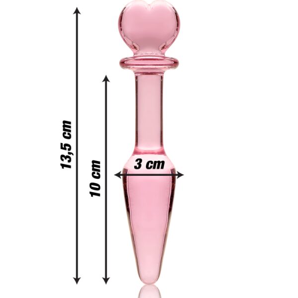 NEBULA SERIES BY IBIZA - MODEL 7 ANAL PLUG BOROSILICATE GLASS 13.5 X 3 CM PINK